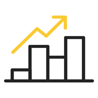 chart trending upward icon